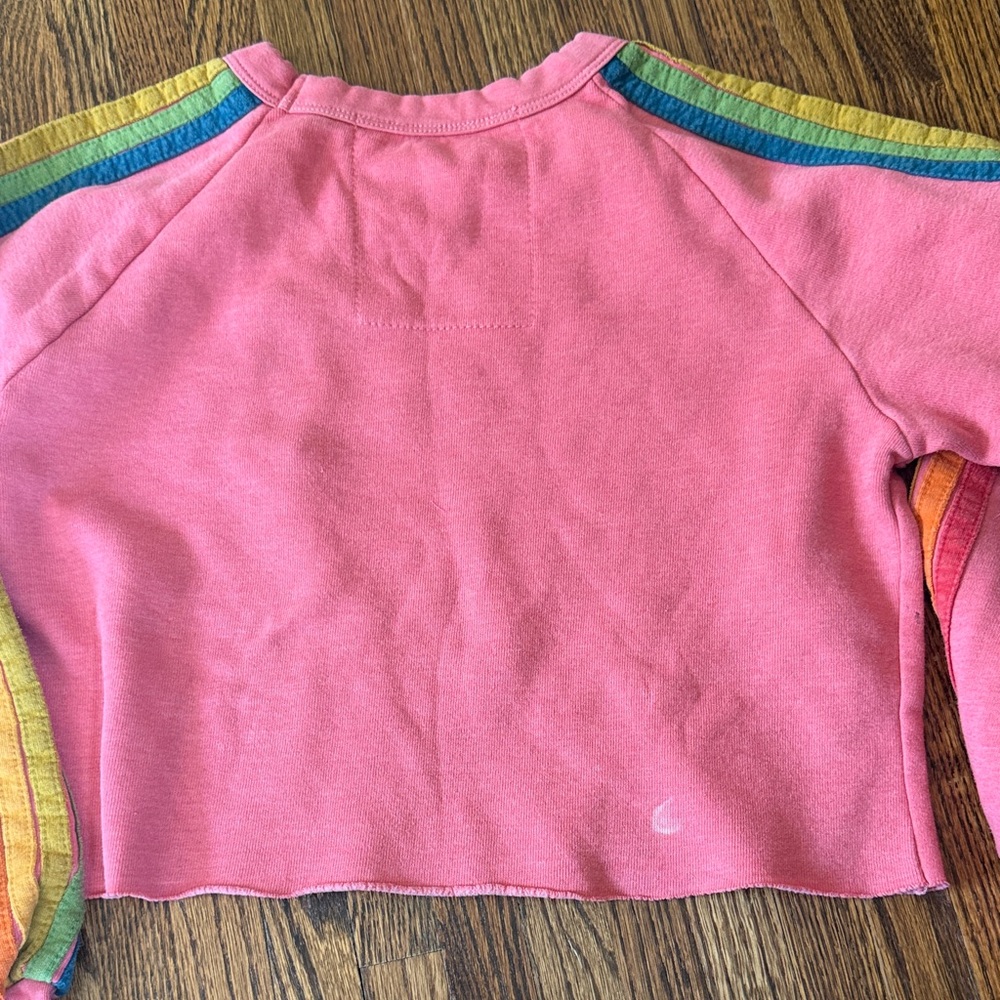 Aviator Nation XS Lightning Crop Sweatshirt with Contrast Stripe - Picture 7 of 10
